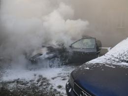 Na ulicy Walecki spłonął samochód
