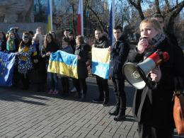 Ukraińscy studenci solidarni z rodakami na Majdanie
