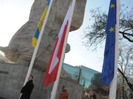 Ukraińscy studenci solidarni z rodakami na Majdanie
