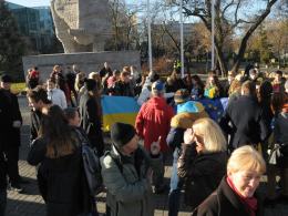 Ukraińscy studenci solidarni z rodakami na Majdanie