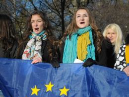 Ukraińscy studenci solidarni z rodakami na Majdanie