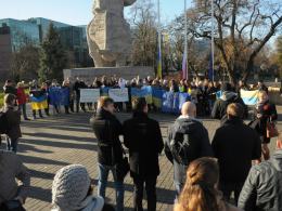 Ukraińscy studenci solidarni z rodakami na Majdanie
