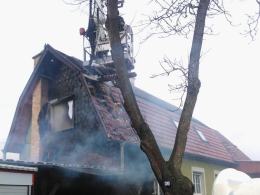 Pożar domu w Leśnicy