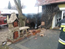 Pożar domu w Leśnicy