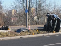 Groźny wypadek na wiadukcie na ul. Ozimskiej