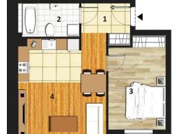 Osiedle Tęczowe, 54,41m², 2 pokoje, IIp. cena po rabacie 230.000 zł + garaż /rabat 32.200zł/