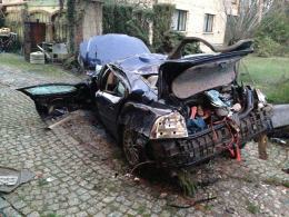Kierowca volvo dachował w Dębskiej Kuźni