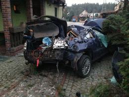 Kierowca volvo dachował w Dębskiej Kuźni