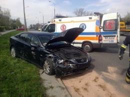 Wypadek podczas wyprzedzania na ulicy Pużaka
