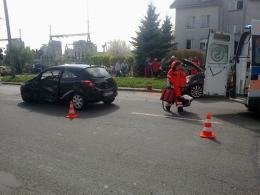 Wypadek podczas wyprzedzania na ulicy Pużaka