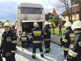 Pożar autobusu w Dębskiej Kuźni