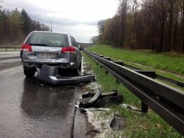 Karambol 8 samochodów na autostradzie A4