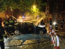 Pożar dwóch samochodów przy ulicy Sienkiewicza