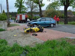 Kierowca opla zajechał drogę motocykliście