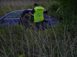 BMW wypadło z drogi w Okopach
