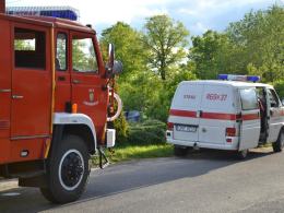 BMW wypadło z drogi w Okopach