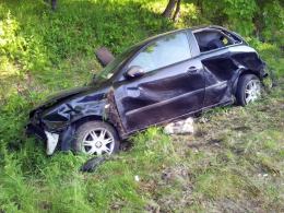 Seat dachował na prostej drodze