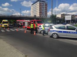 Zderzenie dwóch samochodów na rondzie w Opolu