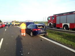 Trzy zderzenia w tym samym miejscu autostrady
