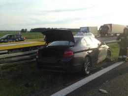 Trzy zderzenia w tym samym miejscu autostrady