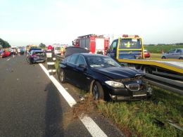 Trzy zderzenia w tym samym miejscu autostrady