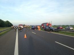 Trzy zderzenia w tym samym miejscu autostrady