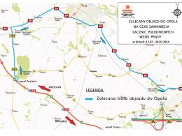 Wyjazd z autostrady w stronę Opola (dla jadących od Wrocławia) - trzeba skorzystać z wcześniejszego węzła Przylesie i dojechać do Opola drogą krajową nr 94.