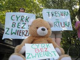 Młodzi opolanie protestowali przed występem cyrku
