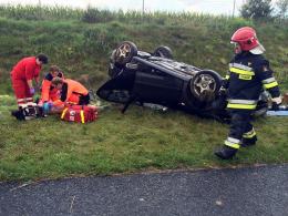 Seat dachował na autostradzie A4, zginął pasażer