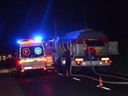 Ogromny pożar składowiska opon w Buszycach