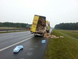 Zderzenie trzech samochodów na autostradzie A4