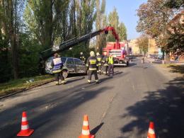 Zderzenie fiata i skody na ul. Armii Krajowej