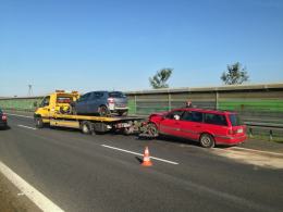 Dwa zderzenia na autostradzie A4