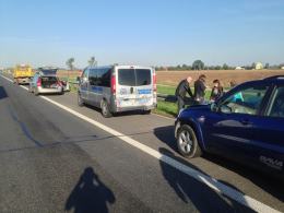 Dwa zderzenia na autostradzie A4