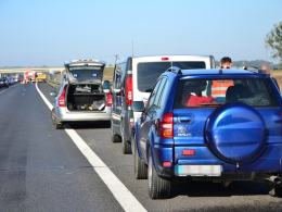 Dwa zderzenia na autostradzie A4