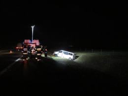 Bus dachował na autostradzie A4