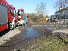Pożar śmieciarki na Zaodrzu