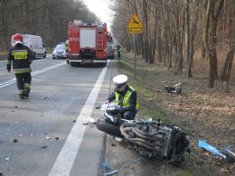 Motocykl zderzył się z volkswagenem na ul. Strzeleckiej