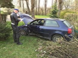 Kierowca audi wjechał w fontannę na Placu Kazimierza