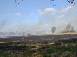 Ogromny pożar traw w Niemodlinie. W akcji samolot i helikopter.