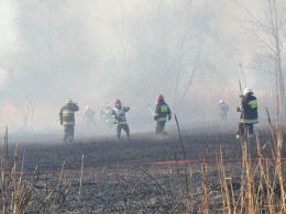 Ogromny pożar traw w Niemodlinie. W akcji samolot i helikopter.