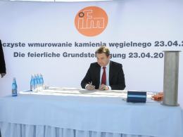Wmurowano kamień węgielny pod centrum badawczo-rozwojowe ifm ecolink