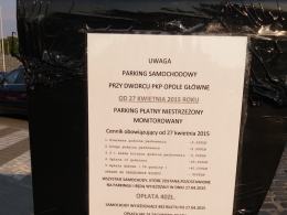 Parking przy opolskim dworcu od dziś jest płatny