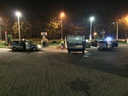 Policyjna kontrola na stacji paliw. To nie był kolejny nocny wyścig.