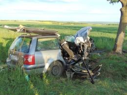 34-letni pasażer volkswagena zginął w wypadku pod Nysą