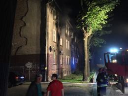 Dwie osoby ranne po pożarze mieszkania na ul. Kolejowej