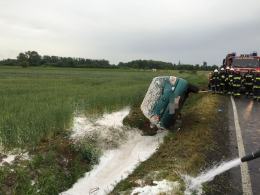 Ford fiesta dachował w Popielowie