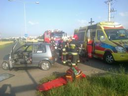 Pijany kierowca fiata wjechał w autobus