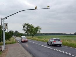 Odcinkowy pomiar prędkości w Łosiowie już działa. Trwają testy.