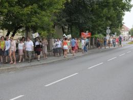 Kilkaset osób protestowało przeciw nowej trasie przez Pasiekę